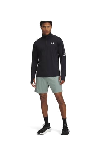 Image of Under Armour Mens 7 inch Tech Vent Shorts Silica Green /Black 2XL