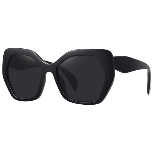 Trendy Oversized Polarized Sunglasses for Women Men Polygon Sunglasses Butterfly Sun Glasses UV400 FZN802