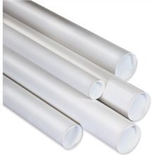 SHPP3006W - White Mailing Tubes with Caps, 3 x 6