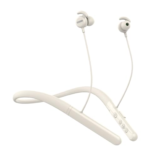 YUEHISY Auriculares Bluetooth con Banda para el Cuello, Auriculares Recargables con Cancelación de Ruido y Alto Volumen, Bluetooth 5.4, para Hacer Ejercicio, Correr, Negocios, Gimnasio (Desnudo)