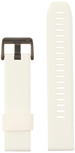 Garmin QuickFit 22 Watch Strap, White with Black Stainless Steel Parts, White with Black Stainless Steel Hardware, 22 mm