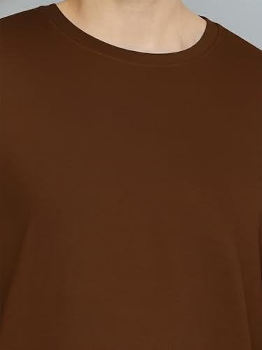 Image of Veirdo Pure Cotton Round Neck Regular Fit Solid Full Sleeve T-Shirt for Men & Boys (Available in Black, Cork, Green, Maroon, Navy, Swanwhite & White Color)