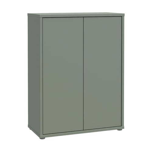 Forte Alice Springs Schuhschrank 70 80, moderner Flurschrank mit 2 Türen und 4 Einlegeböden, Holzwerkstoff, Salbei, 74,5 cm breit x 99,1 cm hoch x 34,9 cm tief