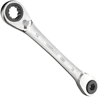 Reversible 4-in-1 Double Ring Ratchet Spanner with 10, 13, 17, 19mm with 72 Teeth Made of Chrome-Plated CV Steel I Ratchet Ring Wrench from WIESEMANN 1893 I 81031