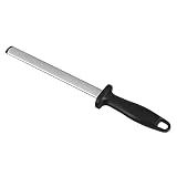 Generic 8-Zoll-Messerschärfstahlstab mit Komfortgriff für die Verwendung in der Küche zu Hause, Schwarz und Silber