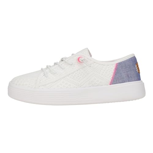 Image of Hey Dude Cody (LTT) Craft Linen Women's Shoes, Crafted Mix Eyelet White, Size 7