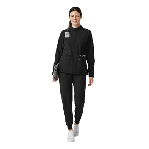 Wink Layers Women's Soft Shell Scrub Jacket, Black, 2XL