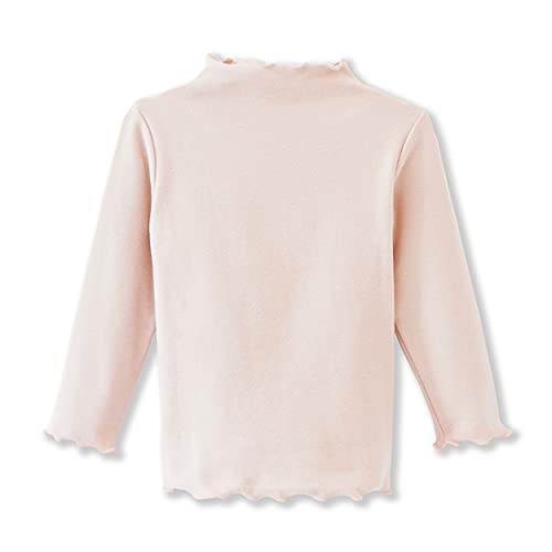 Toddler Girls Long Sleeve Cotton Tee Shirts Ruffle Lace Mock Turtleneck Basic Blouse Outfit Tops2