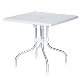 SkyGlamour Supreme Olive 4 Seater Foldable Square Plastic Dining Table for Cafe, Garden, Office | Indoor&Outdoor Use | (Color: White; Qnt: 1 Pc.)