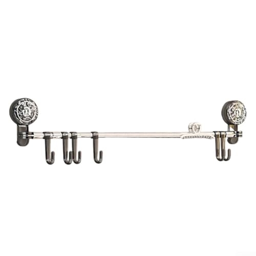 Portasciugamani angolare regolabile in PET con gancio, estensibile senza trapano per bagno con ventosa per organizzazione salvaspazio, barra portasciugamani con aspirazione sottovuoto 60-122 cm