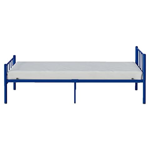 Rack Furniture Austin Twin Size Bed Frame, Steel Modern Design Bed for Kids with Reliable Support for Children's Bedroom, No Box Spring Req'd (Blue) Cover