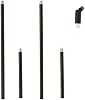 Kit de varilla de extensión de luz roscada M10 - varillas de 6" y 12" con adaptador para techo inclinado, para lámpara colgante, candelabro, iluminación de isla, varillas y extensiones para artefactos de iluminación (2 x 6''+2 x 12''-negro) 2