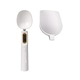 USB Aufladbare LCD Digitale Küchenwaage Elektronische Kochen Lebensmittel Gewicht Messlöffel 500g 0,1g Kaffee Tee Zucker Löffel Waage Genaue Messung(White Two Head)