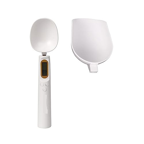 USB 充電式液晶デジタルキッチンスケール電子調理食品重量計量スプーン 500 グラム 0.1 グラムコーヒー茶砂糖スプーンスケール 広範な用途(White Two Head)