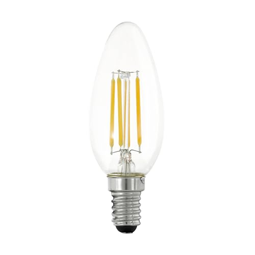 EGLO E14 LED Lampe dimmbar in Stufen, Glühbirne in Kerzenform zum Dimmen mit Lichtschalter, 4,5 Watt (entspricht 40 Watt), 470 Lumen, Vintage-Leuchtmittel warmweiß, 2700 K, Edison Glühlampe Ø 3,5 cm