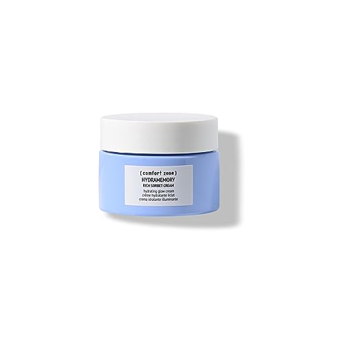 [ comfort zone ] Hydramemory Rich Sorbet Cream, Intense Hydration Face Moisturizer, Brightens, Smooths, Climate Adaptive, Vegan, Prickly Pear, Hyaluronic Acid, Dehydrated Skin, Mini Travel, 1.01 Fl Oz