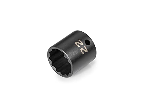 Image of TEKTON 3 /8 Inch Drive x 22 mm Shallow 12-Point Impact Socket | SID12322