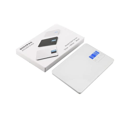Báscula de cocina digital de 15 kg, báscula electrónica for alimentos con pantalla LCD for cocinar básculas for hornear,Báscula de precisión(Bianco)
