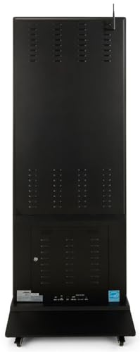 Image of Displays2go Digital Display Advertising Floor Stand with (2) 10W Speakers & (4) Locking Wheels (DF055NLB2S)