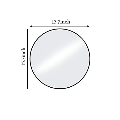 Image of HARRITPURE Round Mirror 15.7 Black Wall Mounted Circle Mirrors Vanity Mirror with Brushed Aluminum Alloy Frame Modern Decoration for Bathroom, Living Room, Vanity, Bedroom, Entryway