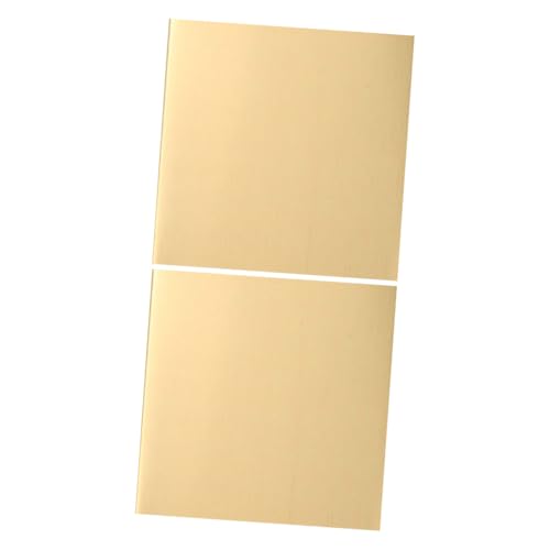 TIDTALEO Brass Sheet Metal Sheets 2pcs Square Brass Plates for DIY Jewelry Crafts and Metalworking Projects