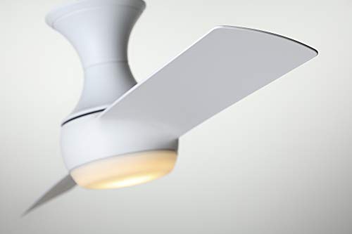 Luminance Cf560Sw Kathy Ireland Home Duo Flush Mount Ceiling Fan 54 Inch Led Lighting Fixture With Hugger Design, 2 Blades, And Wall Control, Satin White #TOP4