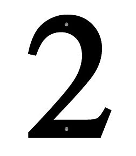 Número 2 metálico para casa vwi num-2-s tipografía moderna 6 pulgadas 2
