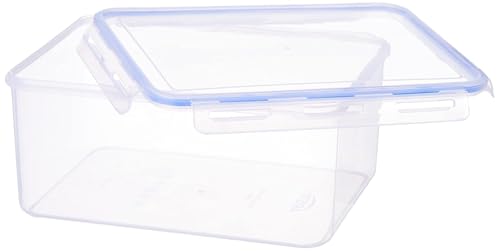 Image of Aristo Lock & Fresh 402 Plastic Storage Container For Storing grains, pulses, rice, wheat etc set of 3-6400 ML, Transparent Clear, large (LOCK&FRESH402) (29.5 x 22.5 x 13cm)