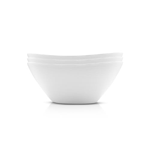 Conjunto de 3 Travessas Ovais em Porcelana 1040ml, Branca Design Moderno vai forno frezzer saladeira