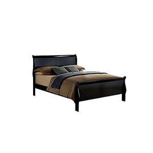 Full Size Bed Black Solidwood 1pc Bed Bedroom Sleigh Bed Full Size Bed Black Solidwood 1pc Bed Bedroom Sleigh Bed