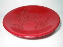 村上堆朱 銘々皿 菓子皿 村上木彫り堆朱 伝統工芸品 15 cm 5枚セット 伝統工芸品 村上 堆朱 菓子 銘々皿 15 cm