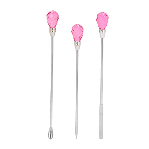 Set 3 Piezas Herramientas Nail Art Acero Inoxidable