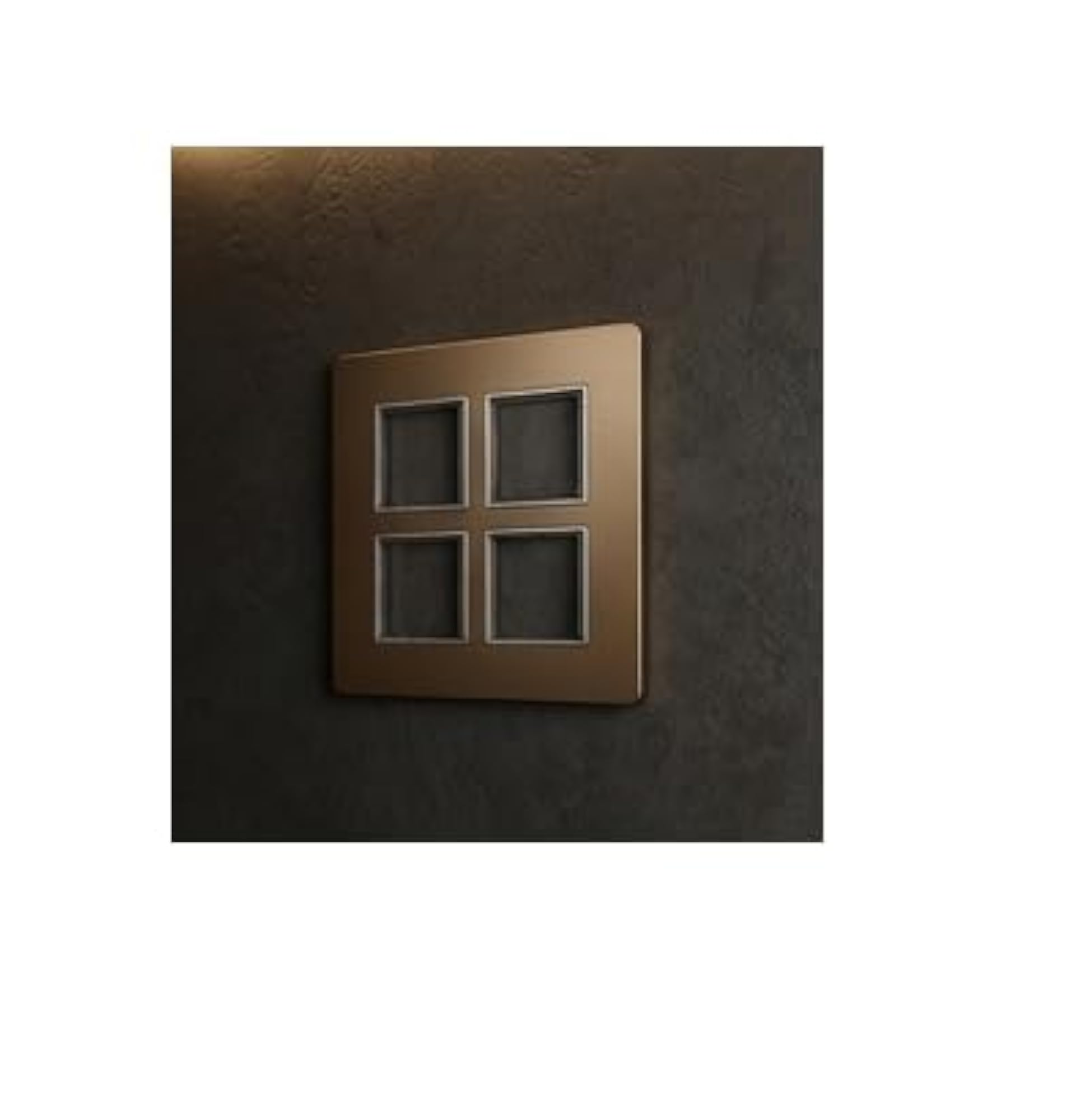 Pack of 2 8 Module Sq Glass Wall Plates (Copper)