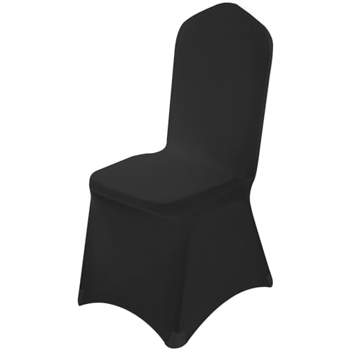VELPAX Chair Covers Wedding 50Pcs Black Chair Cover Polyester Spandex Stretch Removable Washable Slipcovers Chair Covers for Wedding Banquet Celebra