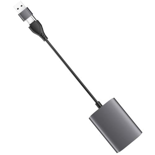 FELTECHELECTR Adaptador USB Type-c Dual Hub USB de Alta Velocidad para Doble Pantalla Transmisión Rápida y Estable Compatible con Portátiles y Monitores Color Gris Oscuro