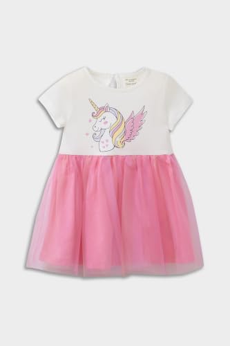 DeFacto Unicorn Baskılı Kısa Kollu Yazlık Tül Elbise Kız Bebek…