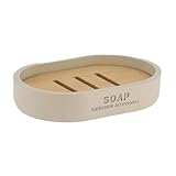 PORTE SAVON POLYRESINE - BEIGE/BAMBOU