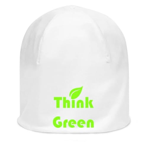 Bonnet unisexe en coton fin Think Green blanc pour vos sorties citadines