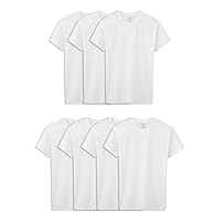 Fruit of the Loom Big Cotton T Shirt, Boys-7 Pack-White, Medium