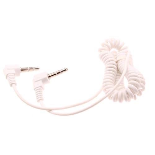 Cable Auxiliar en espiral con conector Jack 3.5mm blanco miniatura 1