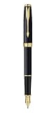 Parker Sonnet Black Lacquer with Golden Trim, Fountain Pen, Medium nib with Black ink (S0808710)