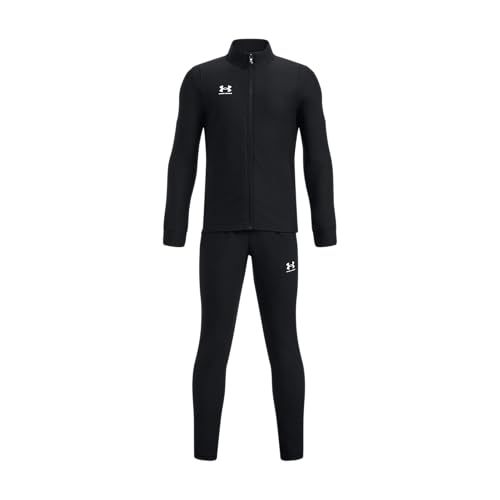 Under Armour Boy's Challenger Tracksuit (Little Kids/Big Kids) Black/White MD (10-12 Big Kid)