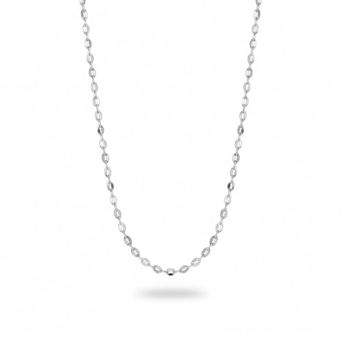 [Seraphina Gems]ネックレス レディース メンズ 14金仕上げ S925純銀製 ペタルチェーン 超軽量 スキンジュエリー 華奢 金属アレルギー対応 上品 誕生日 プレゼント ギフトBOX付(シルバー) [並行輸入品]