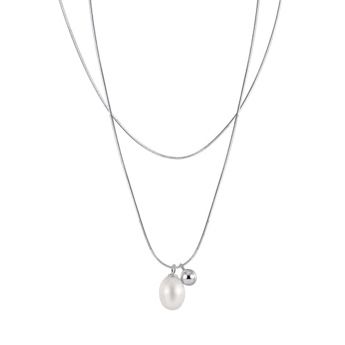 Collier de perles d'eau douce en argent véritable éclatant pour sublimer le cou féminin