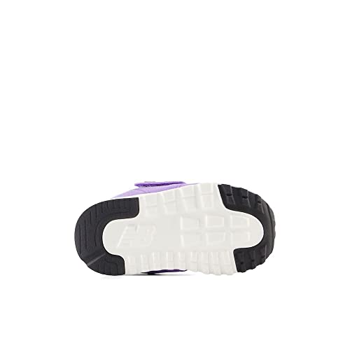 Image of New Balance Kid's 574 New-B V2 Heritage Brights Hook and Loop Sneaker, Violet Crush /Bright Cyan, 3.5 XW Infant
