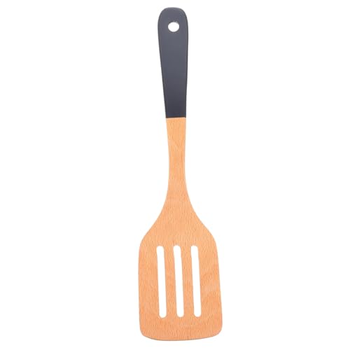 FONDOTIN Espátula de Cocina de Madera Segura y Resistente al Calor con Mango Azul Portátil para Uso Doméstico Sartenes Antiadherentes Utensilio Práctico y Fácil de Almacenar