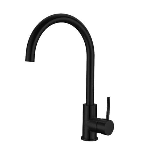 Grifo de cocina blanco con control monomando de agua fría y caliente sobre cubierta eficiente