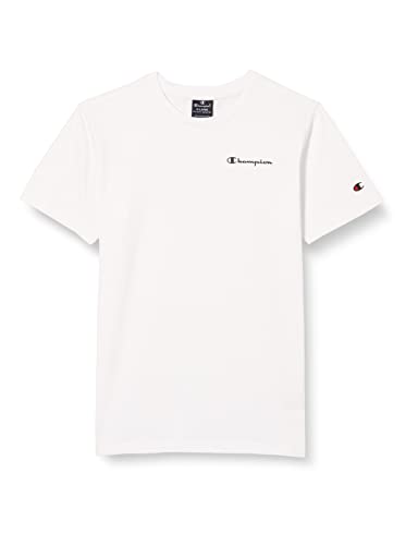 Vestibilità regolare Champion American Classics- Small Script Logo S-s, T-shirt Bambini e ragazzi, Bianco, 7-8 anni