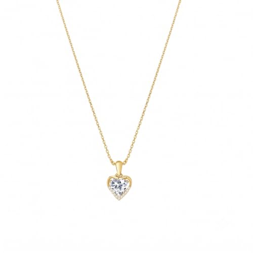 Image of SILVERTOWN 925 Silver Celestial Grace Heart Pendant Necklace | Hallmarked | White Rhodium Plated | Gift For Women and Girls