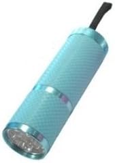 BLUE - 9 LED Glow In The Dark Torch, Rubber Grip, Lanyard, + FREE Batteries, Kids gifts